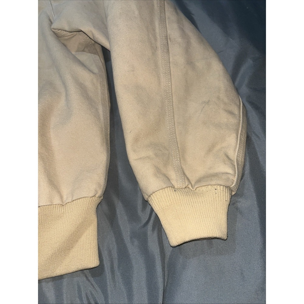 1999 Carhartt J06 WET Hooded Quilted Lined Jacket Mens Size-Large  Light Brown - Picture 8 of 16